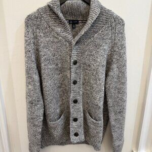Men's J. Crew cardigan sweater wool size large grey